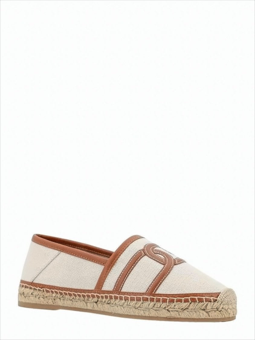 Tod's Canvas And Leather Slip-On Loafers With Jute Sole