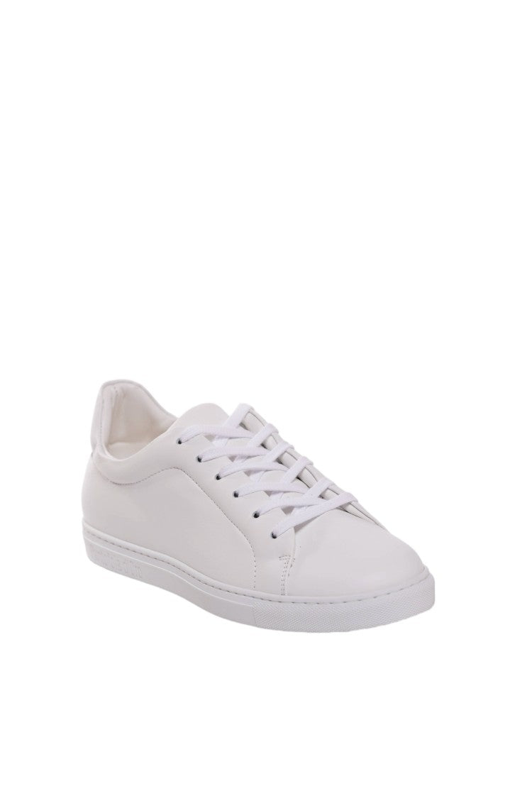 Pantofola D'oro White Hand-Finished Padded Collar Leather Sneakers