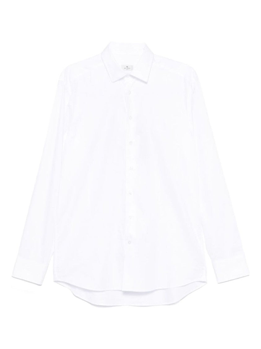 Etro Tailored Fit White Cotton Formal Shirt