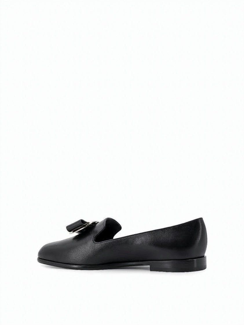 Salvatore Ferragamo Black Calf Leather Loafers