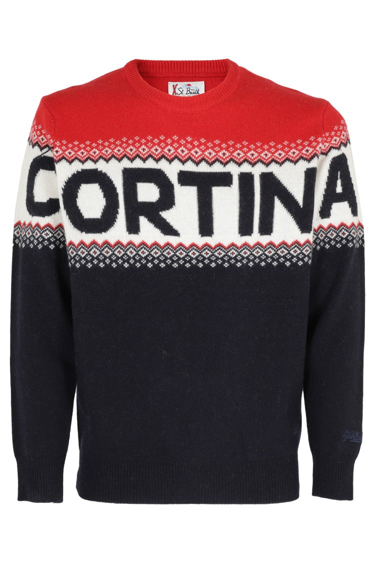 Mc2 Saint Barth Color Block Wool Crewneck Sweater