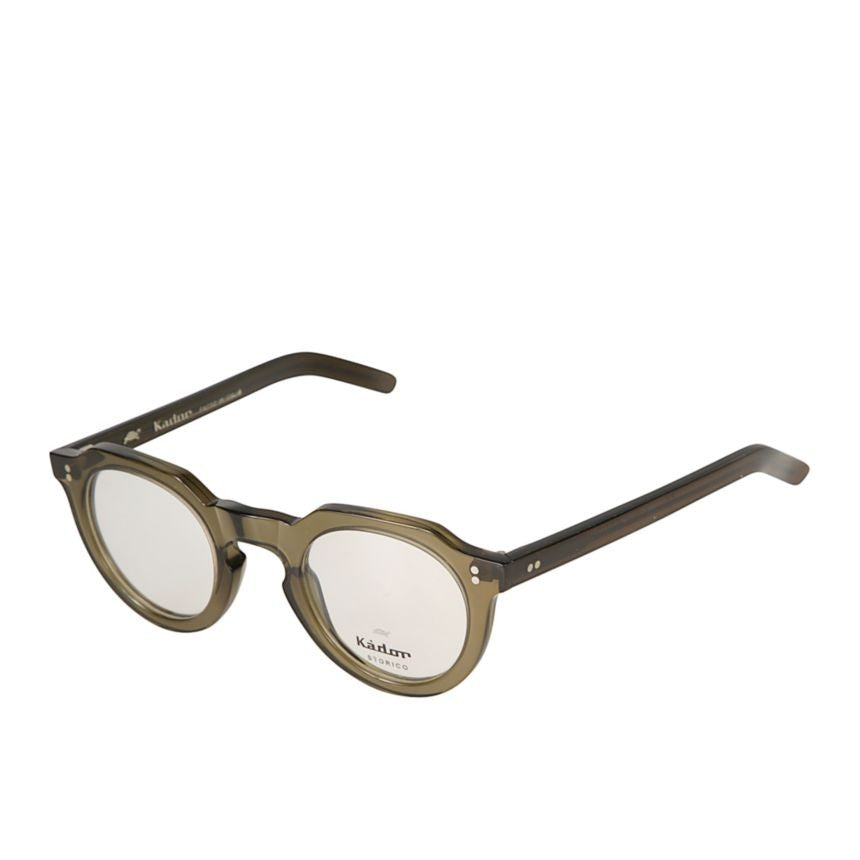 Kador Storiko Rounded Olive-Toned Acetate Eyeglasses With Keyhole Bridge
