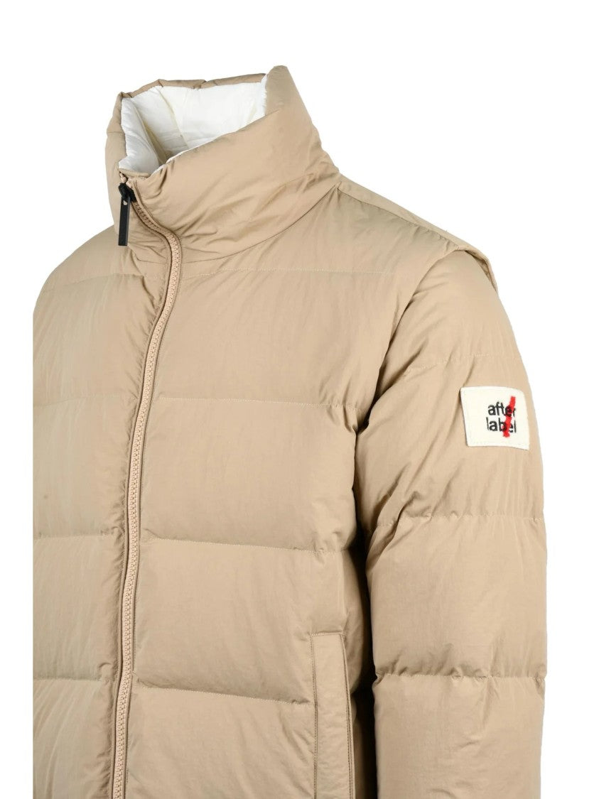 After Label Removable Sleeve Down Jacket With High Collar And Versatile Design
