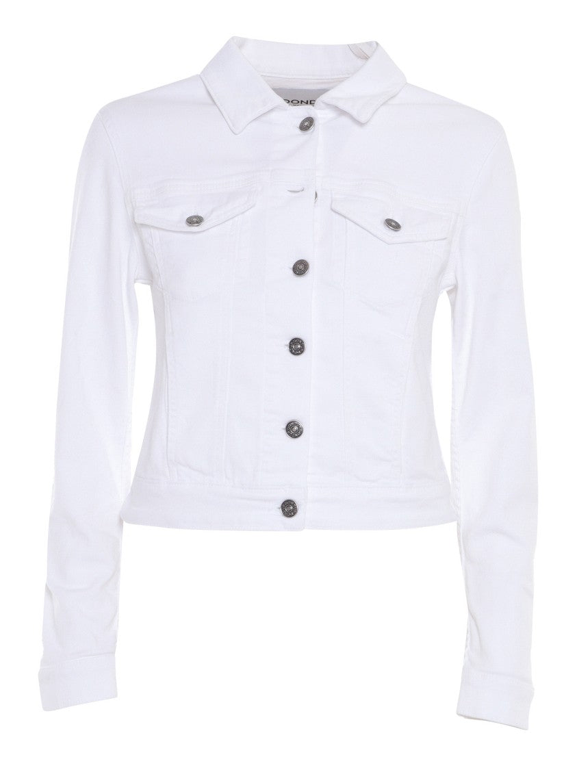 Dondup Tailored Cropped Denim Jacket With Structured Collar
