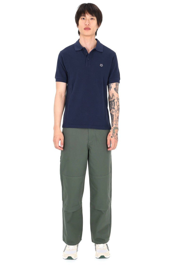 Kenzo Slim Boke Flower Cotton Piquet Polo Shirt