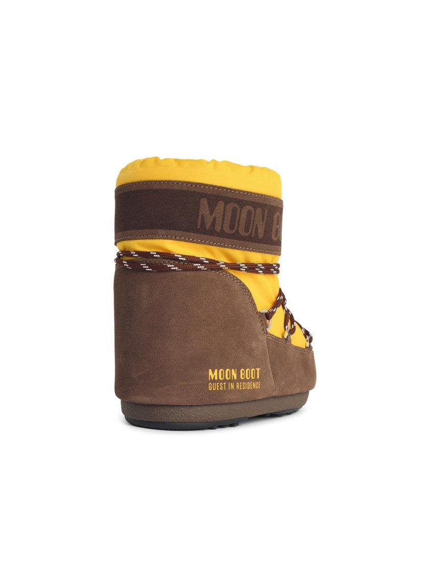 Moon Boot 'Icon Low' Yellow Polyamide Boots