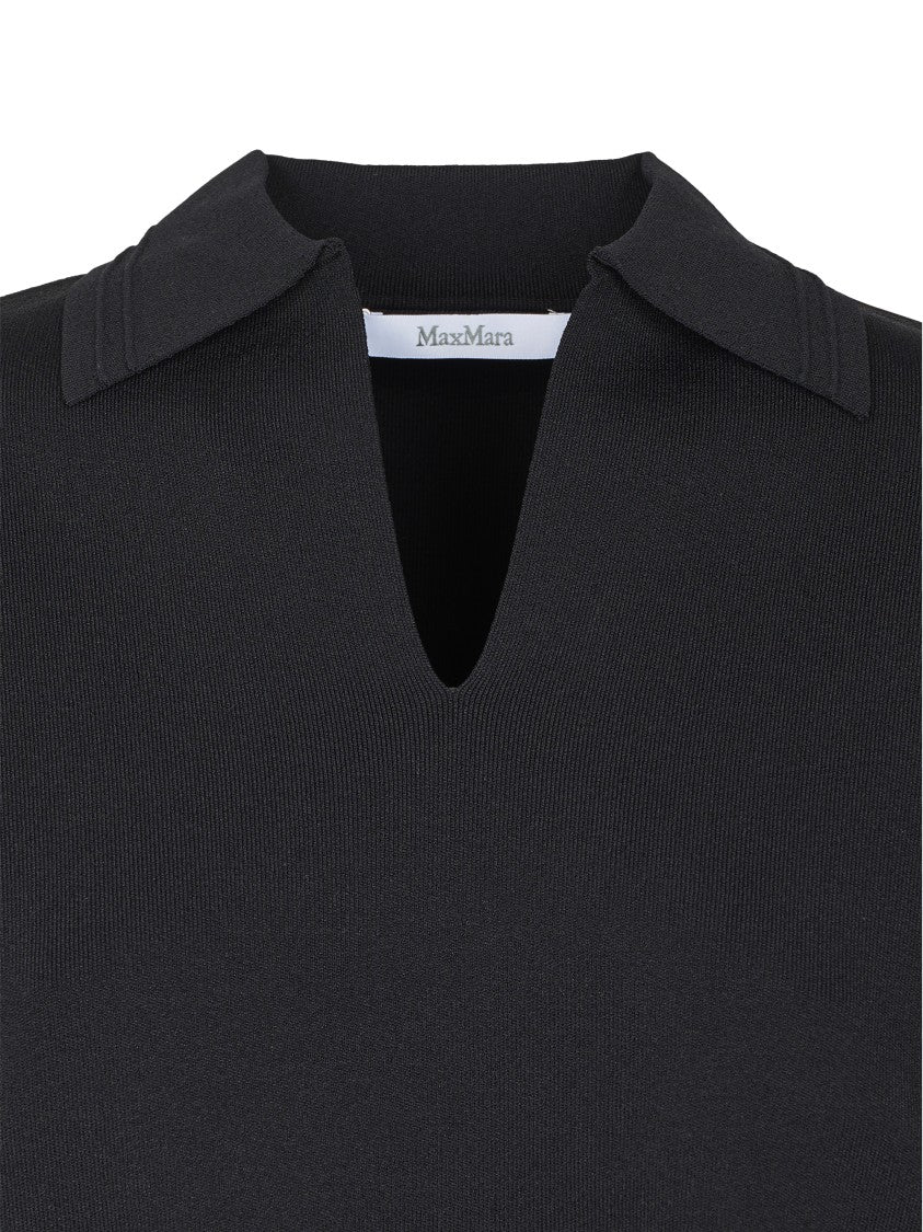 Max Mara Cropped Short-Sleeved Top With V-Notch Detail