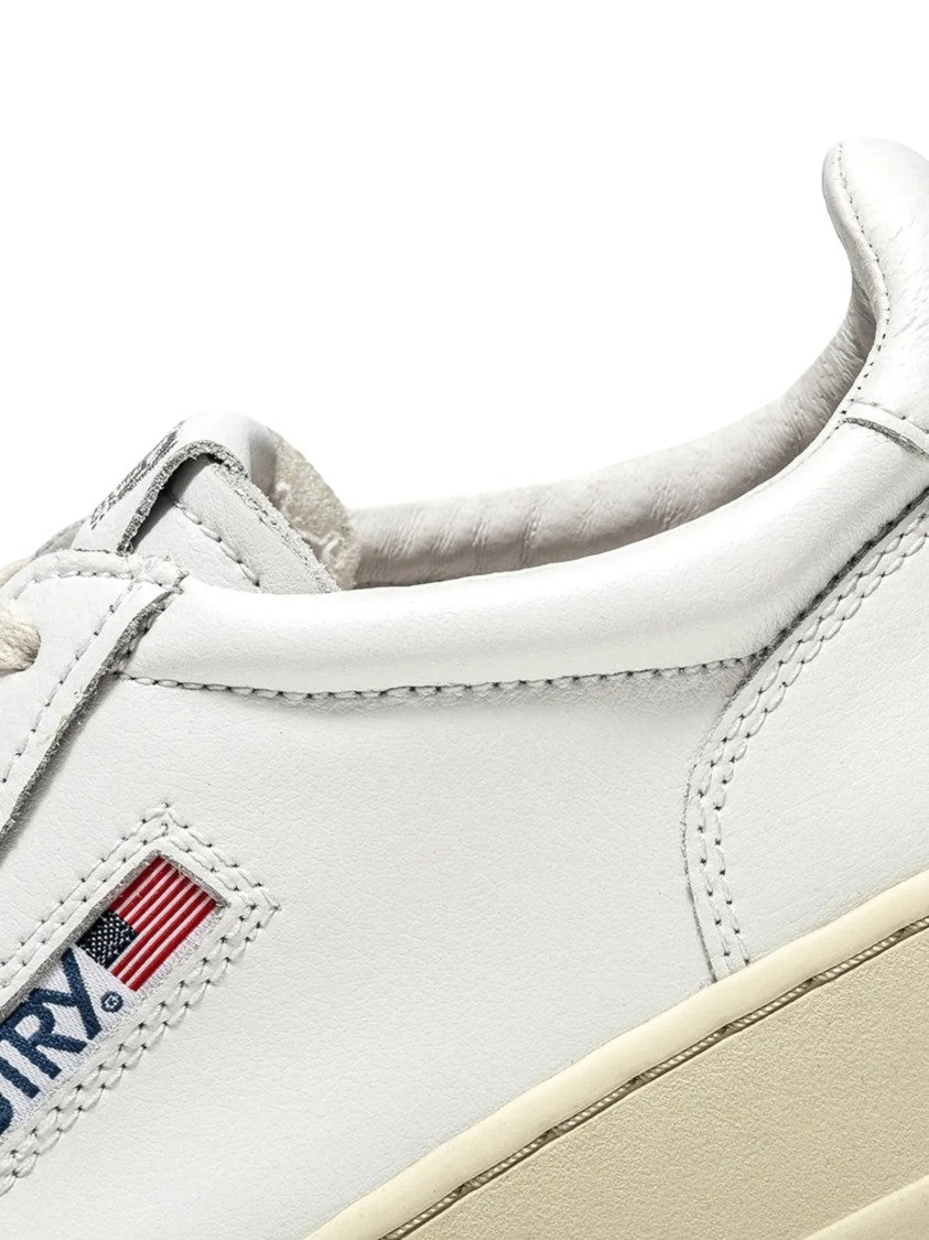 Autry White Medalist Low Leather Perforated Sneakers