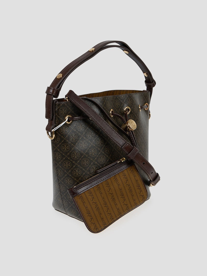 Tory Burch T Monogram Coated Canvas Bucket Bag