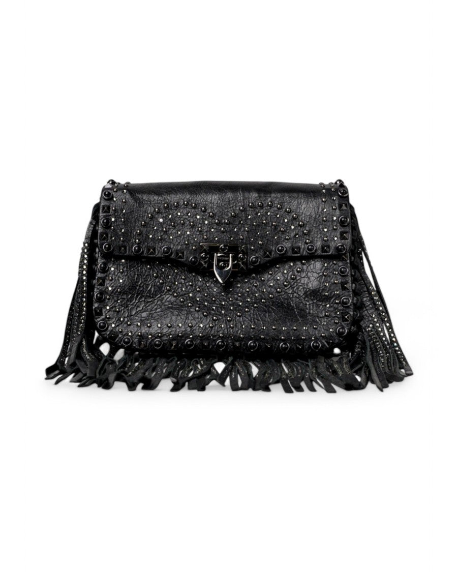 Valentino Guitar Rockstud Small Fringe Black