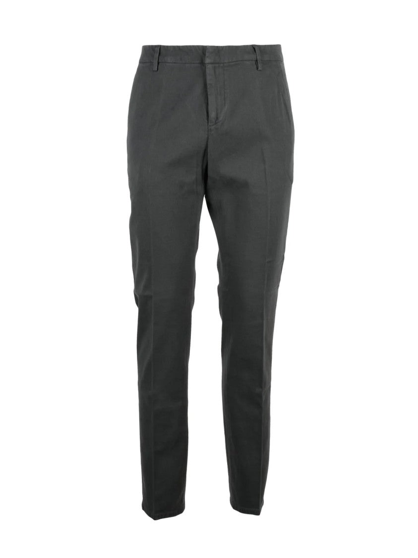 Dondup Grey Spiritissimo Tailored Stretch Cotton Trousers