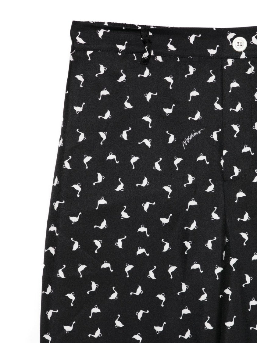 Moschino Straight Leg Trousers In Silk-Nylon Blend