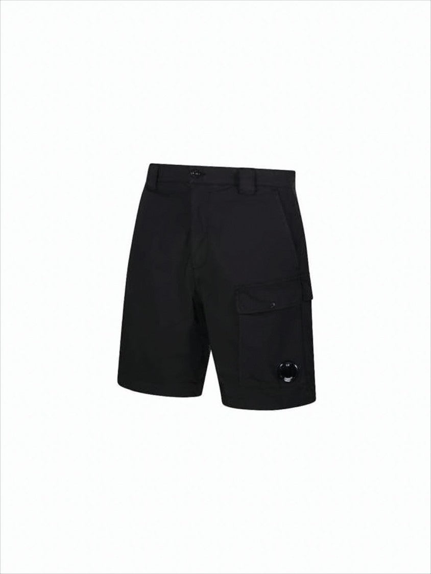 C.P. Company Tailored Black Shorts With Flap Pocket