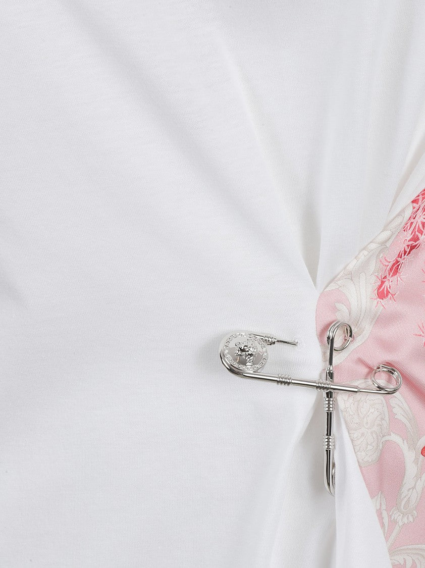 Versace White T-Shirt With Pink Back
