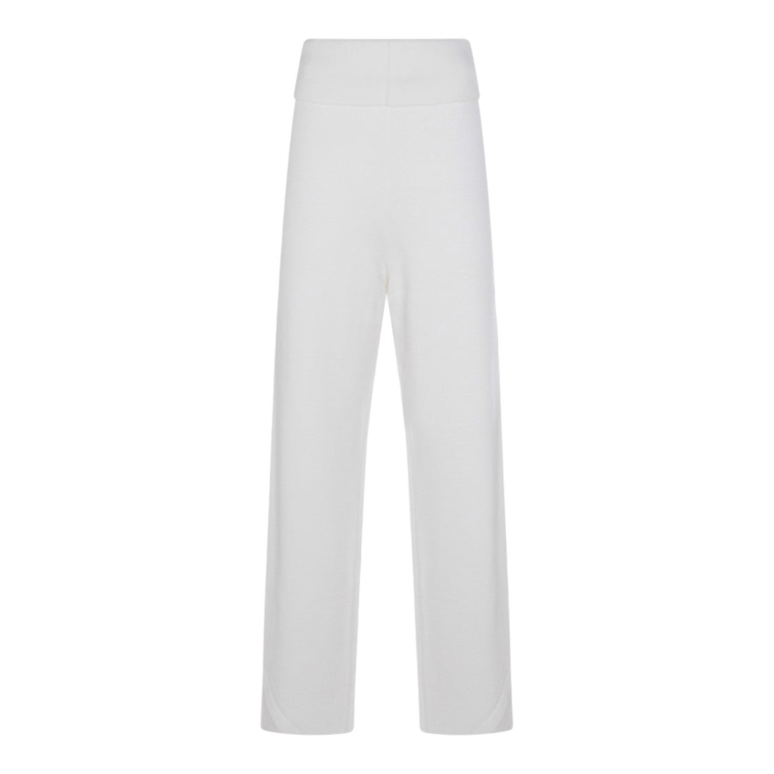 Aya Muse Ribbed High-Waisted Trousers With Straight Cut