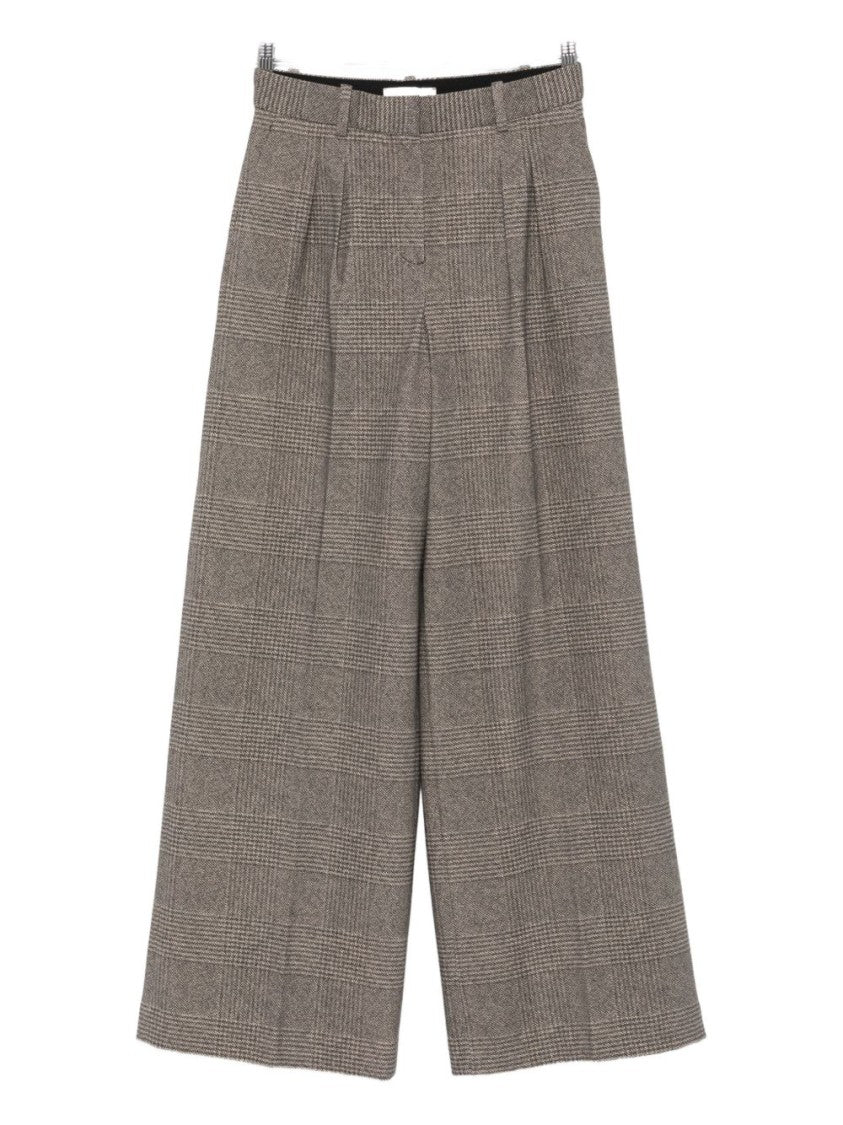 Circolo 1901 Wide-Leg Brown Trousers With High Waist