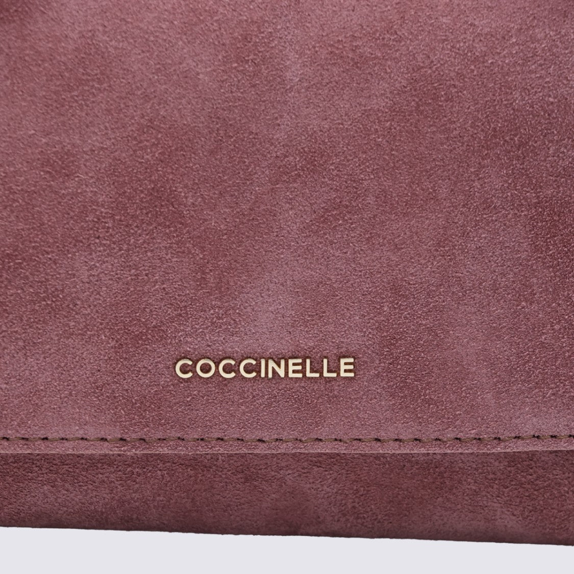 Coccinelle Suede Bag With Flap Closure And Gold-Tone Accents