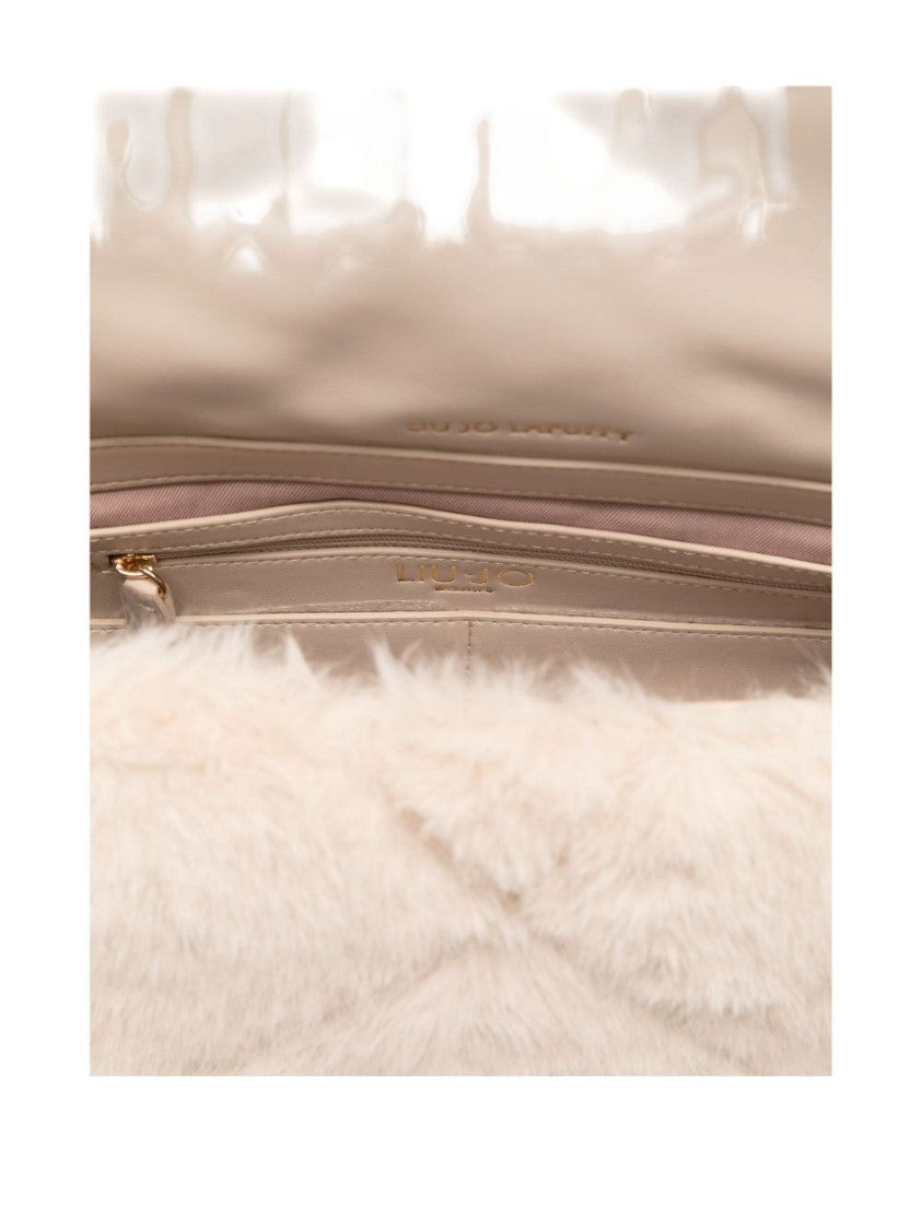 Liu Jo Quilted Plush Handbag With Gold-Tone Clasp