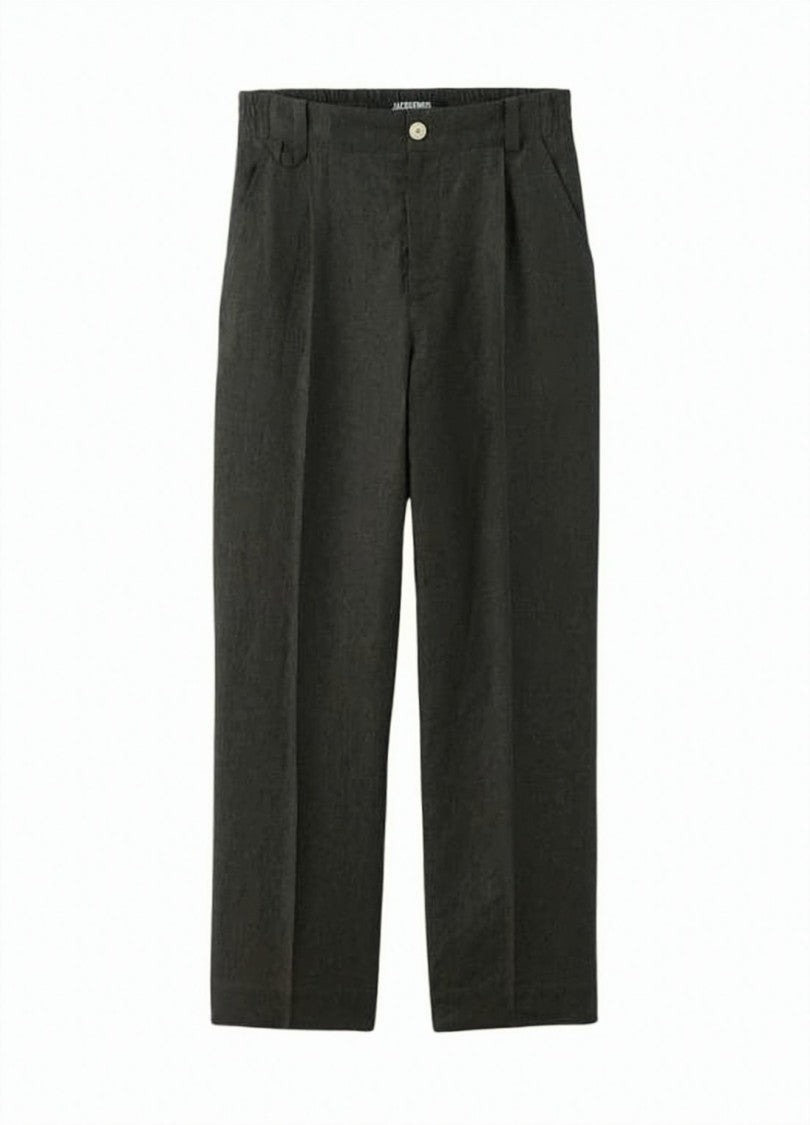 Jacquemus Straight-Leg Tailored Pants With Subtle Texture
