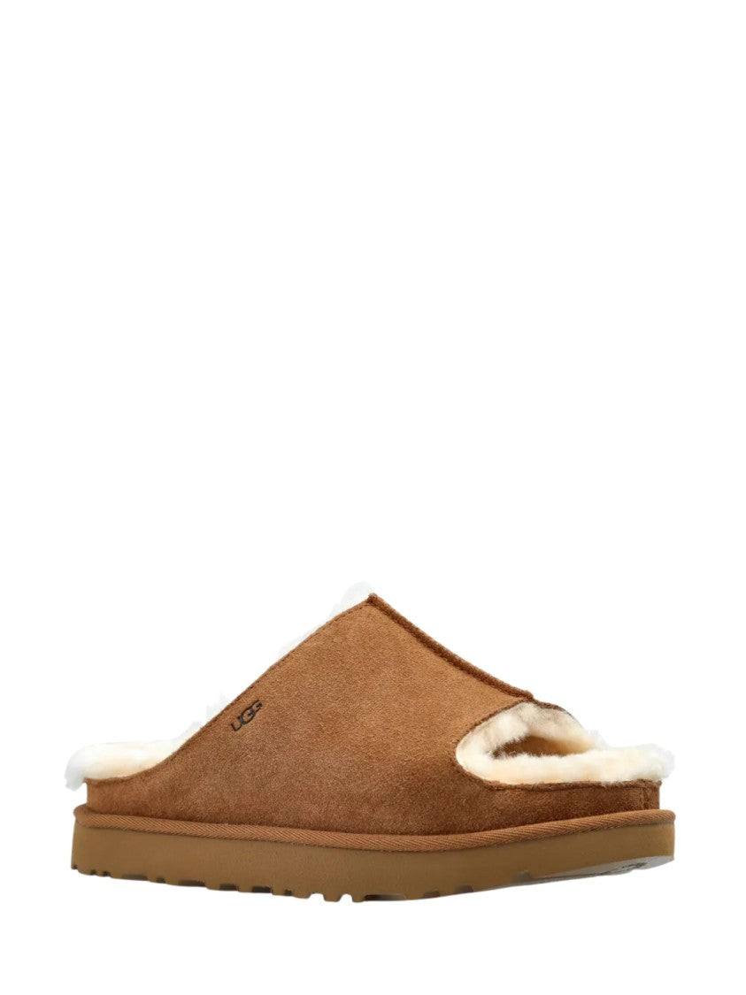 Ugg Brown Plush Shearling Suede Sandals