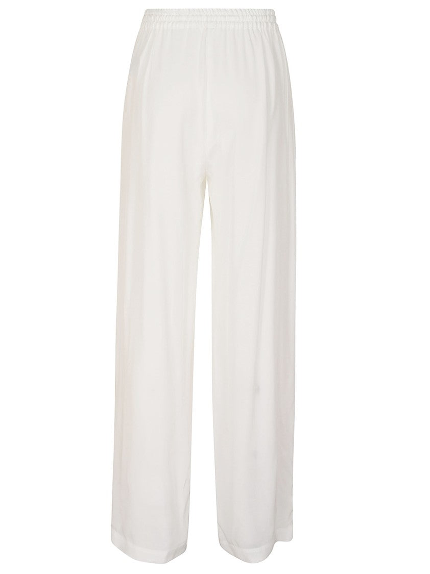 P.A.R.O.S.H. Wide-Leg Silk Pants With Elastic Waistband