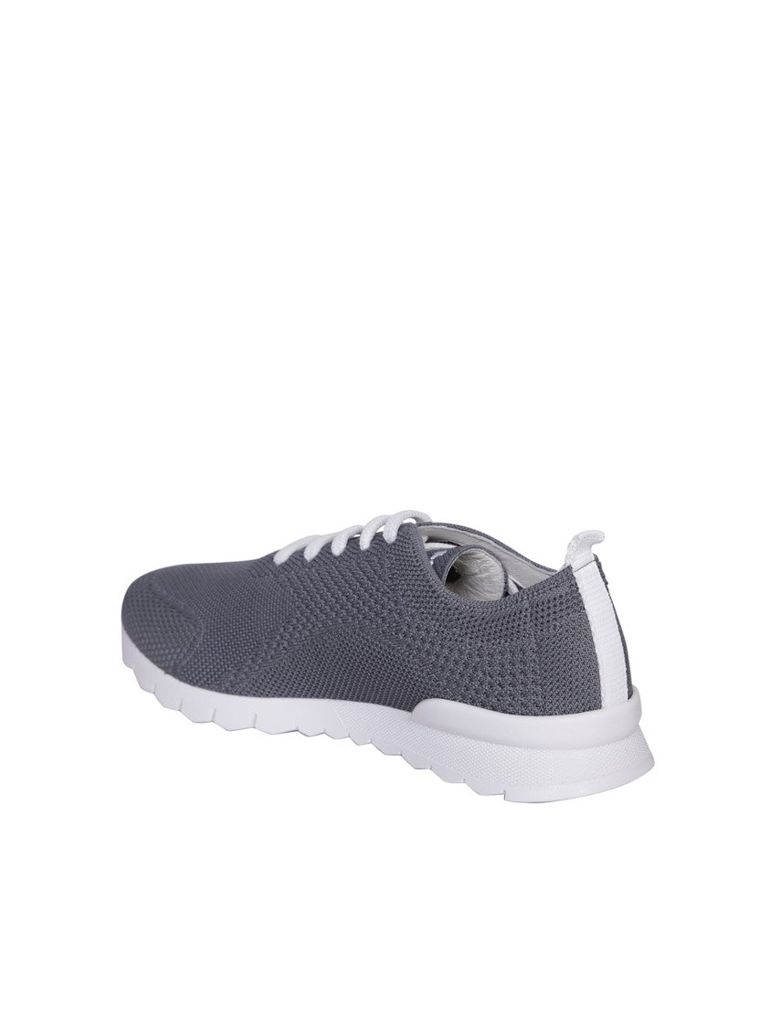 Kiton Grey Classic Lace-Up Sneakers
