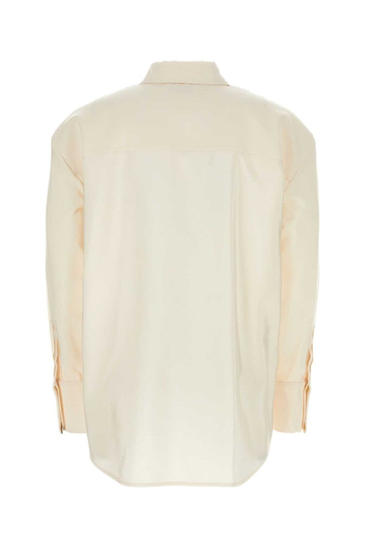 Saint Laurent Ivory Faille Oversize Shirt