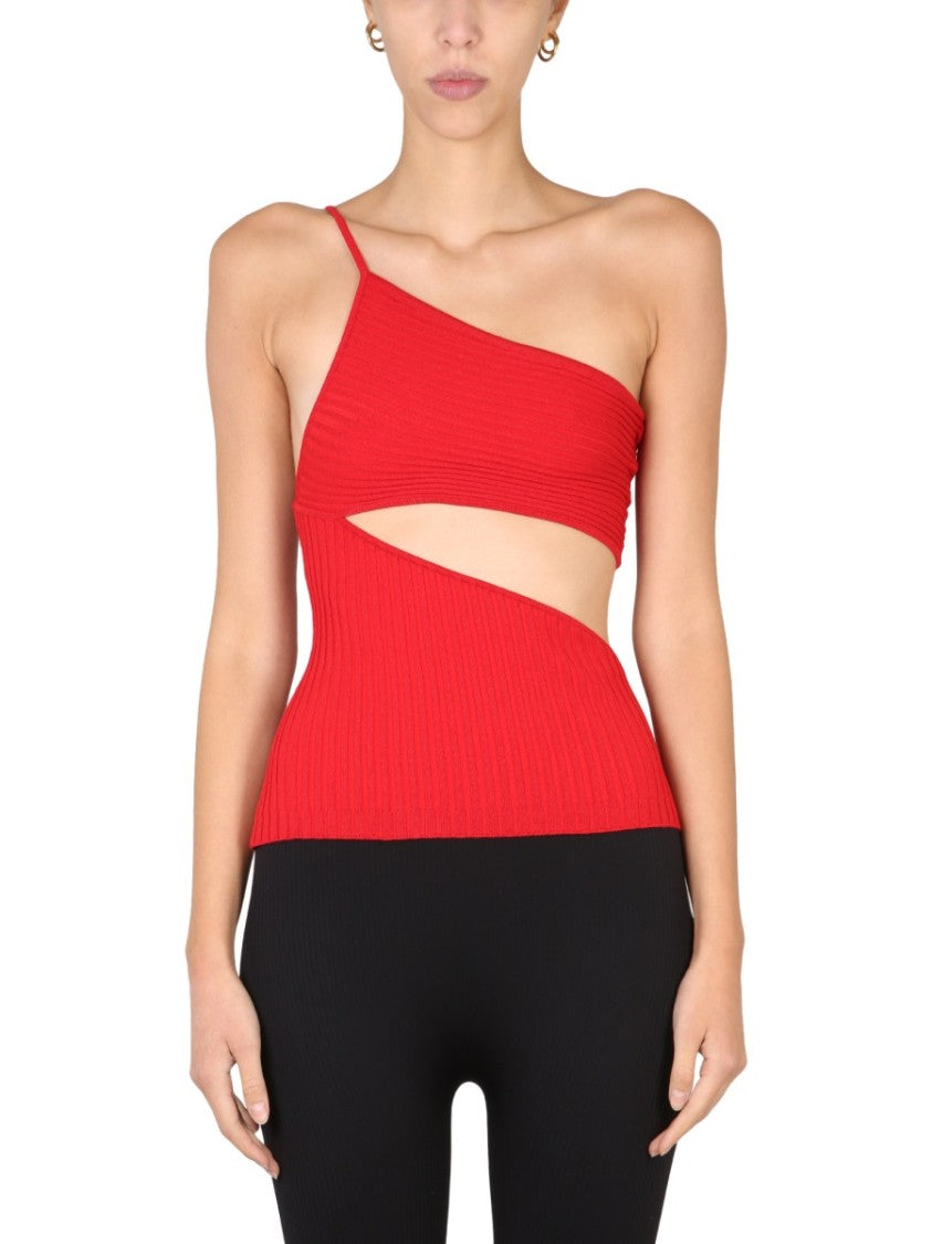 Andreâdamo Asymmetrical One-Piece Top With Cut-Out Detail