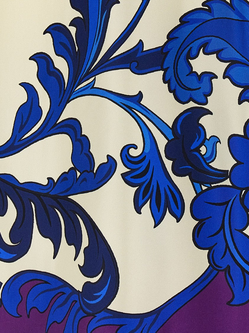 Etro Oversized Silk Paisley Maxi Shirt