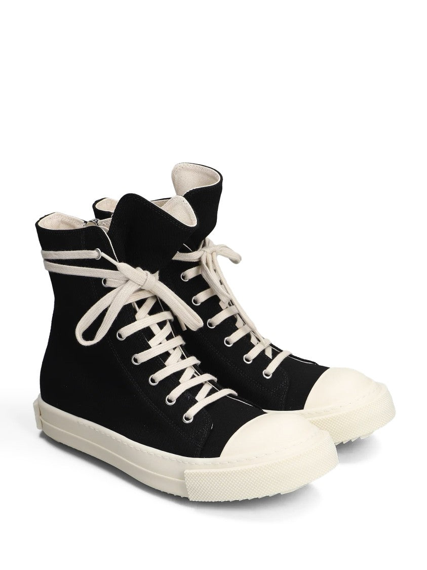 Drkshdw By Rick Owens High-Top Sneakers With Off-White Accents And Side Zipper