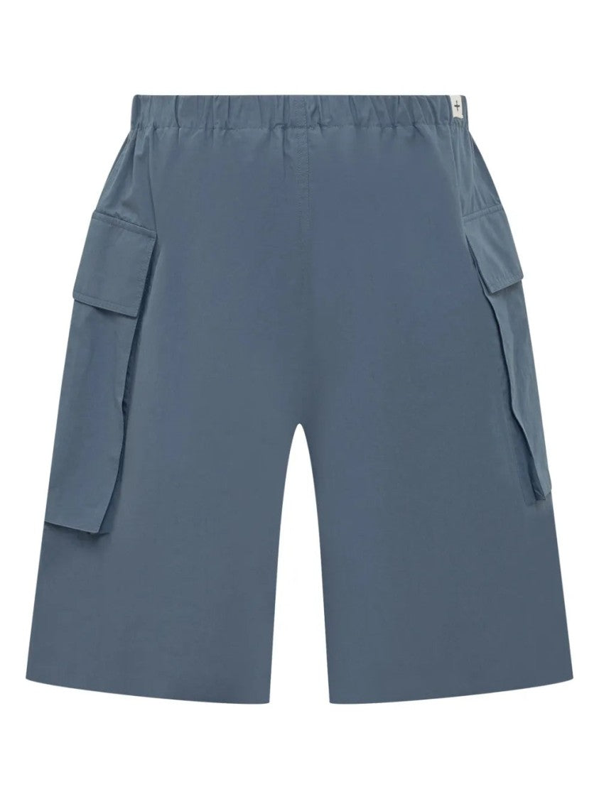 Jil Sander Blue Mid-Thigh Cotton Cargo Shorts