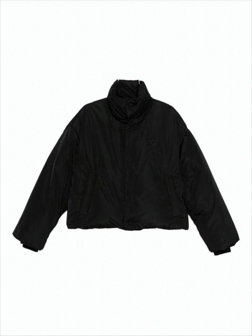 Ami Paris Cropped Padded Jacket With High Collar