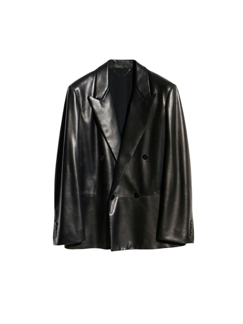 Gucci Oversized Double-Breasted Nappa Leather Blazer