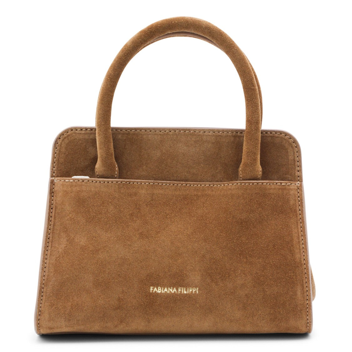 Fabiana Filippi Structured Suede Top Handle Bag With Silver-Tone Hardware