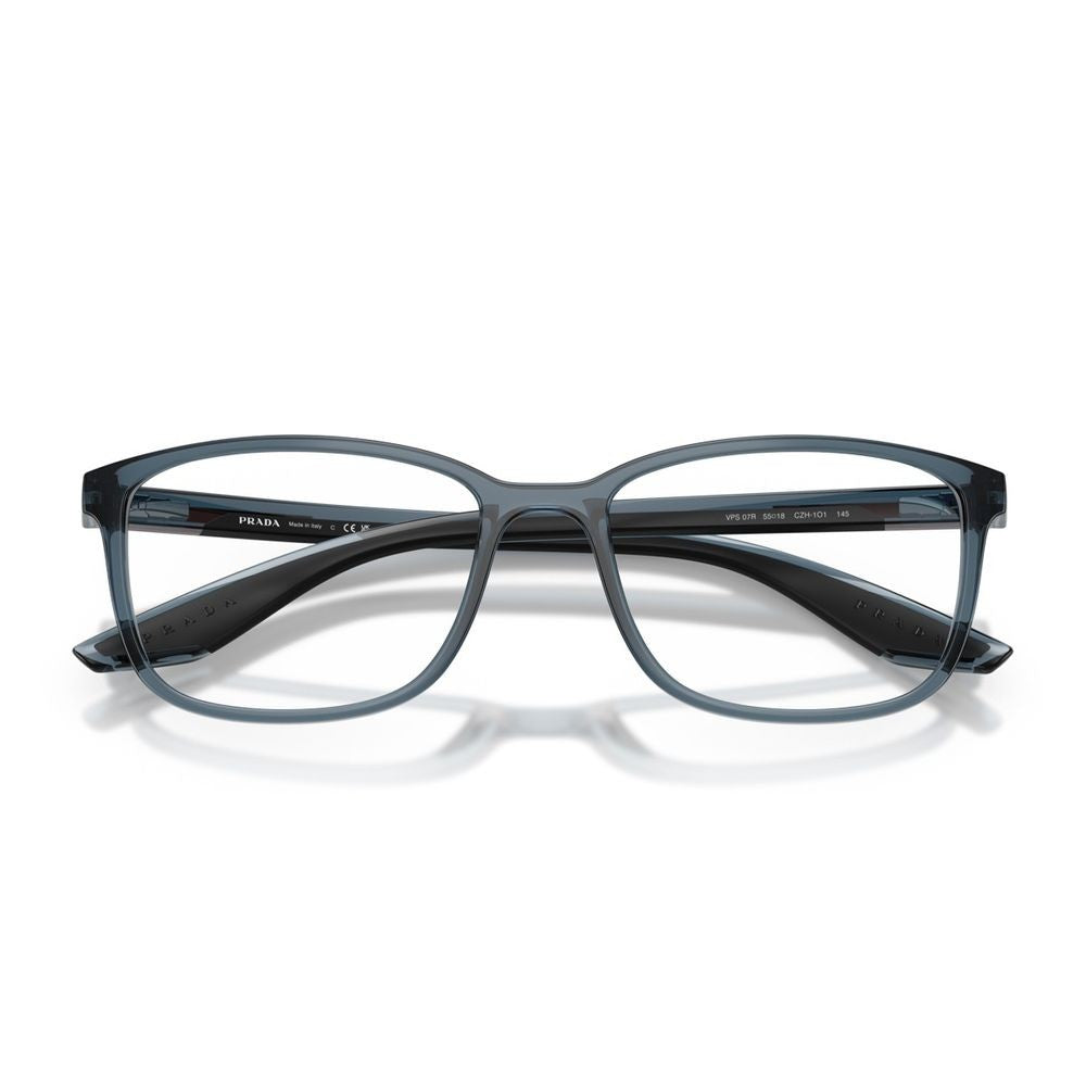 Prada Linea Rossa Ps 07Rv Transparent Light Blue Rectangular Sunglasses
