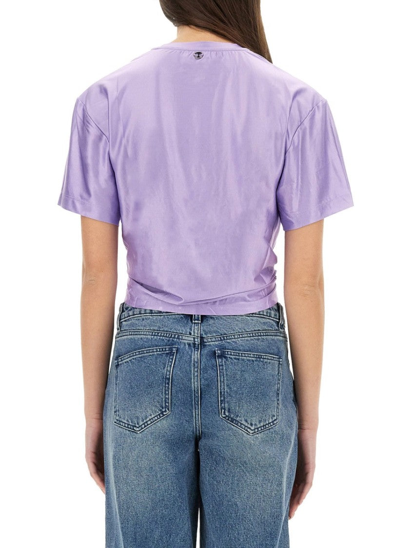 Rabanne Cropped Front Twist T-Shirt