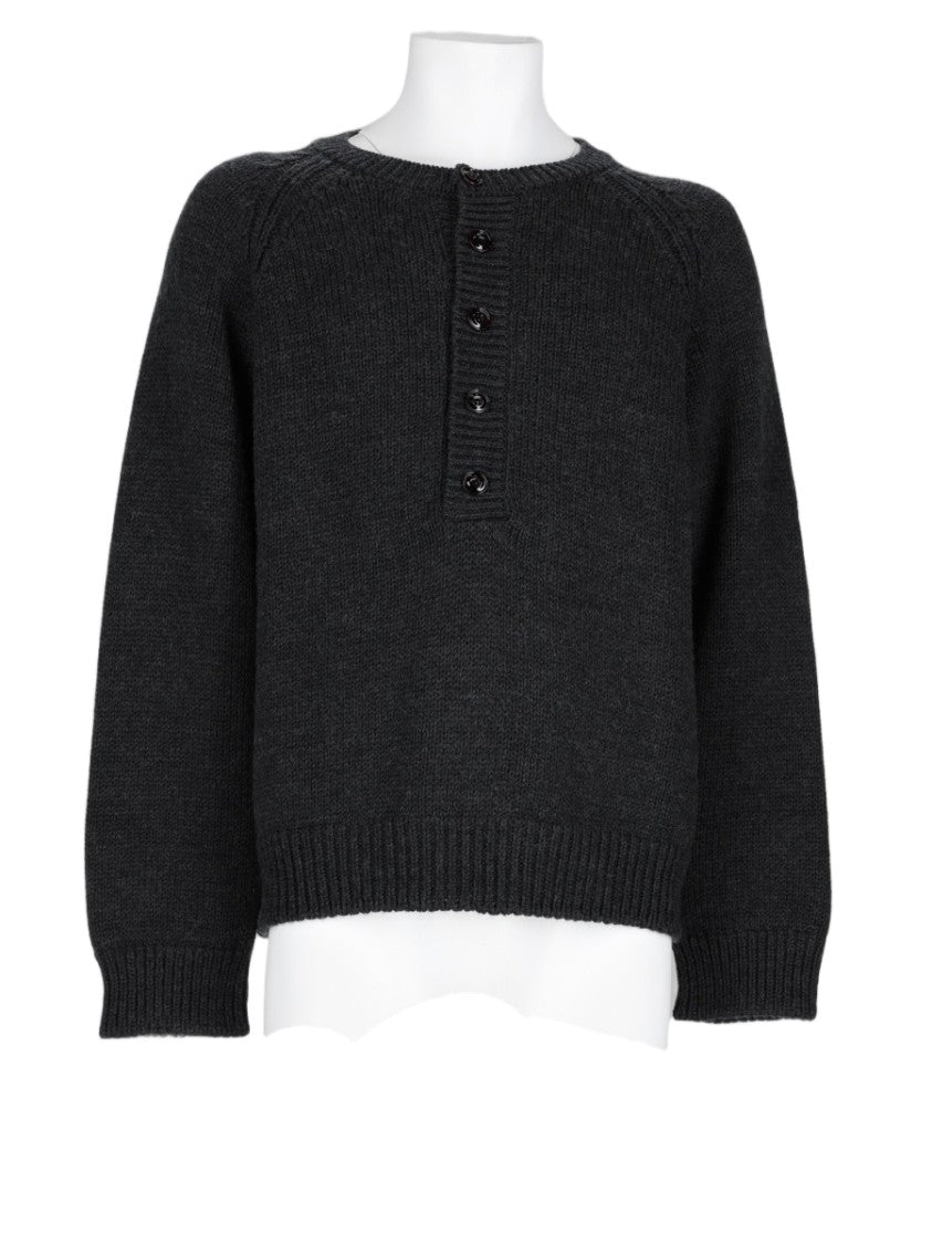 Our Legacy Grey Boxy Buttoned Merino Wool Top