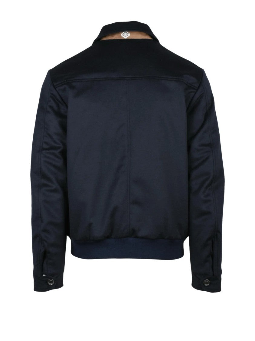 Luigi Borrelli Napoli Wool-Silk Aviator Jacket