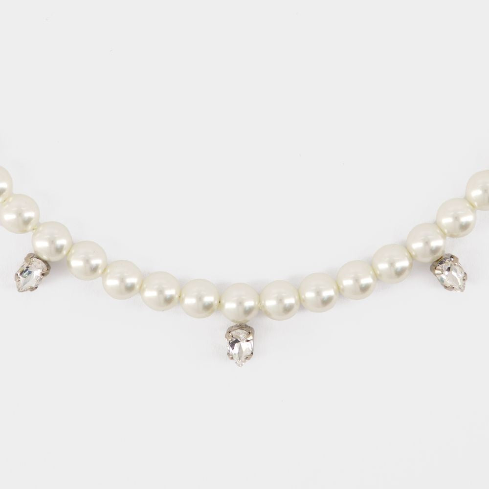 Simone Rocha Pearl & Crystal Dagger Necklace - Pearl - Beige