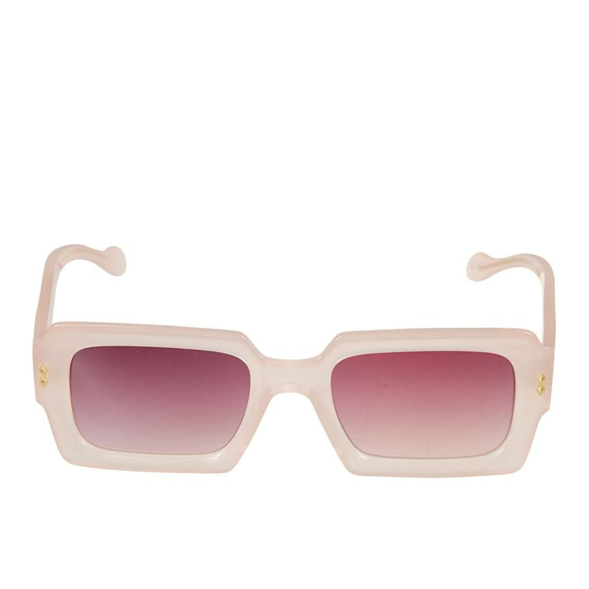 Kador Evy Glamour Translucent Blush Pink Rectangular Sunglasses