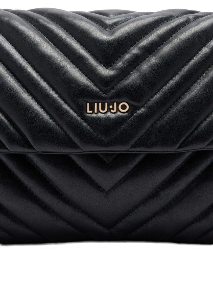 Liu Jo Quilted Black Shoulder Bag With Flap Closure
