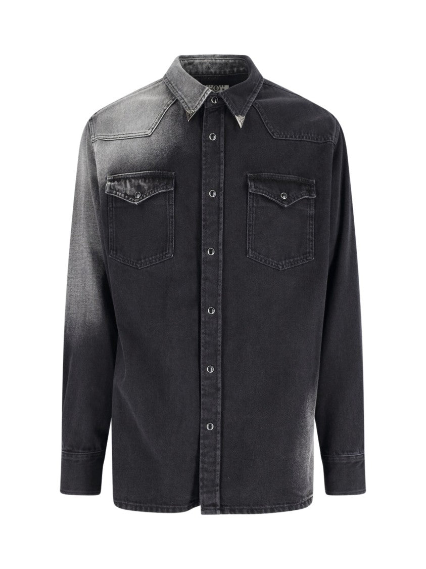 Mm6 By Maison Margiela "Western" Denim Shirt – Black