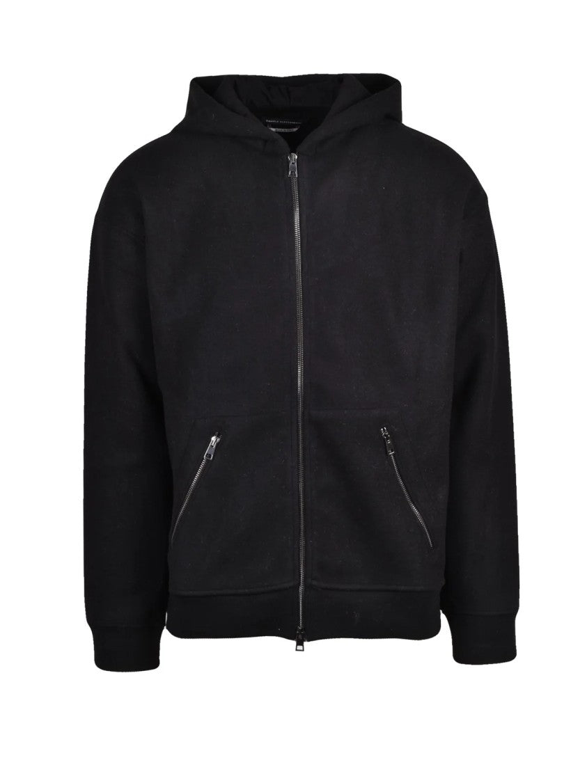 Daniele Alessandrini Black Polyester-Blend Hooded Jacket