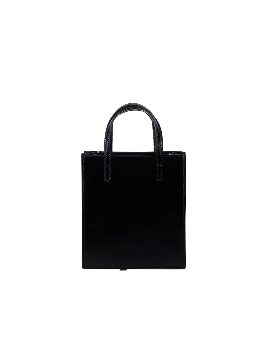 Hidesins Pocket Integrated Pouch Gold Accents Calf Leather Tote Bag