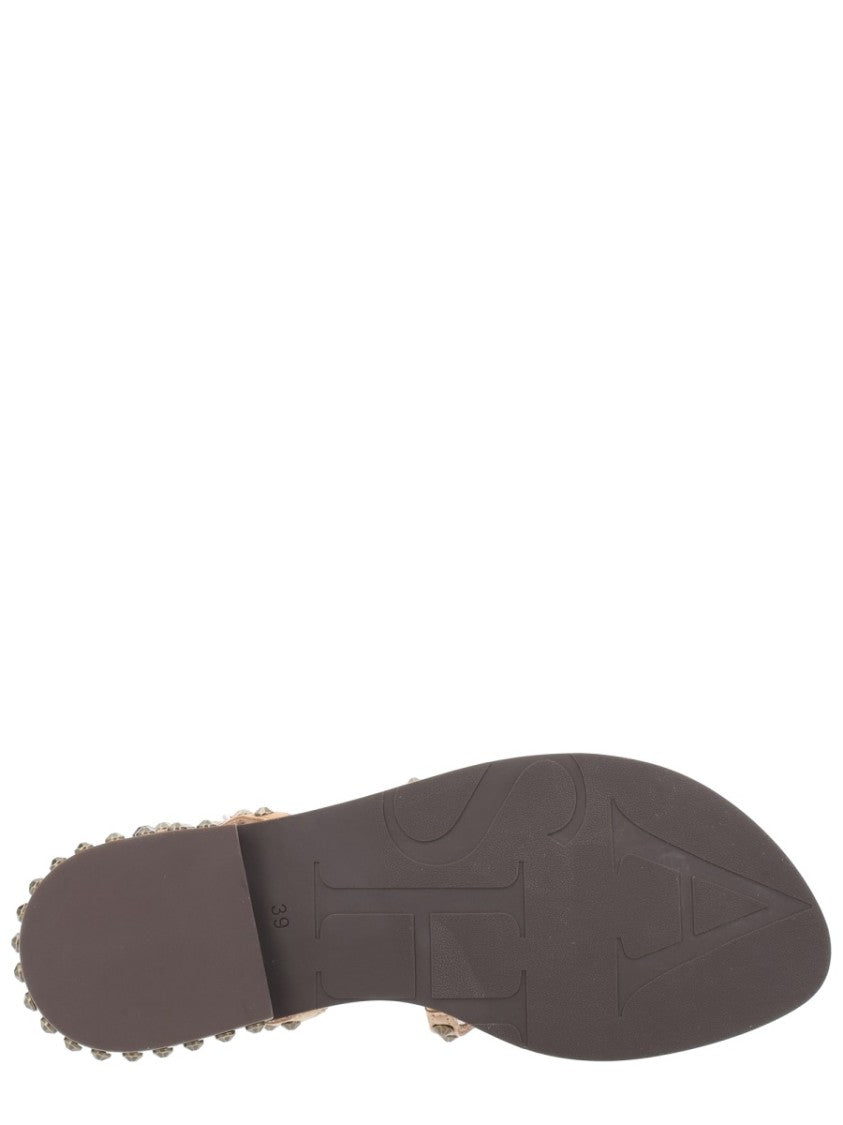 Ash Precious Leather Strappy Studded Sandals
