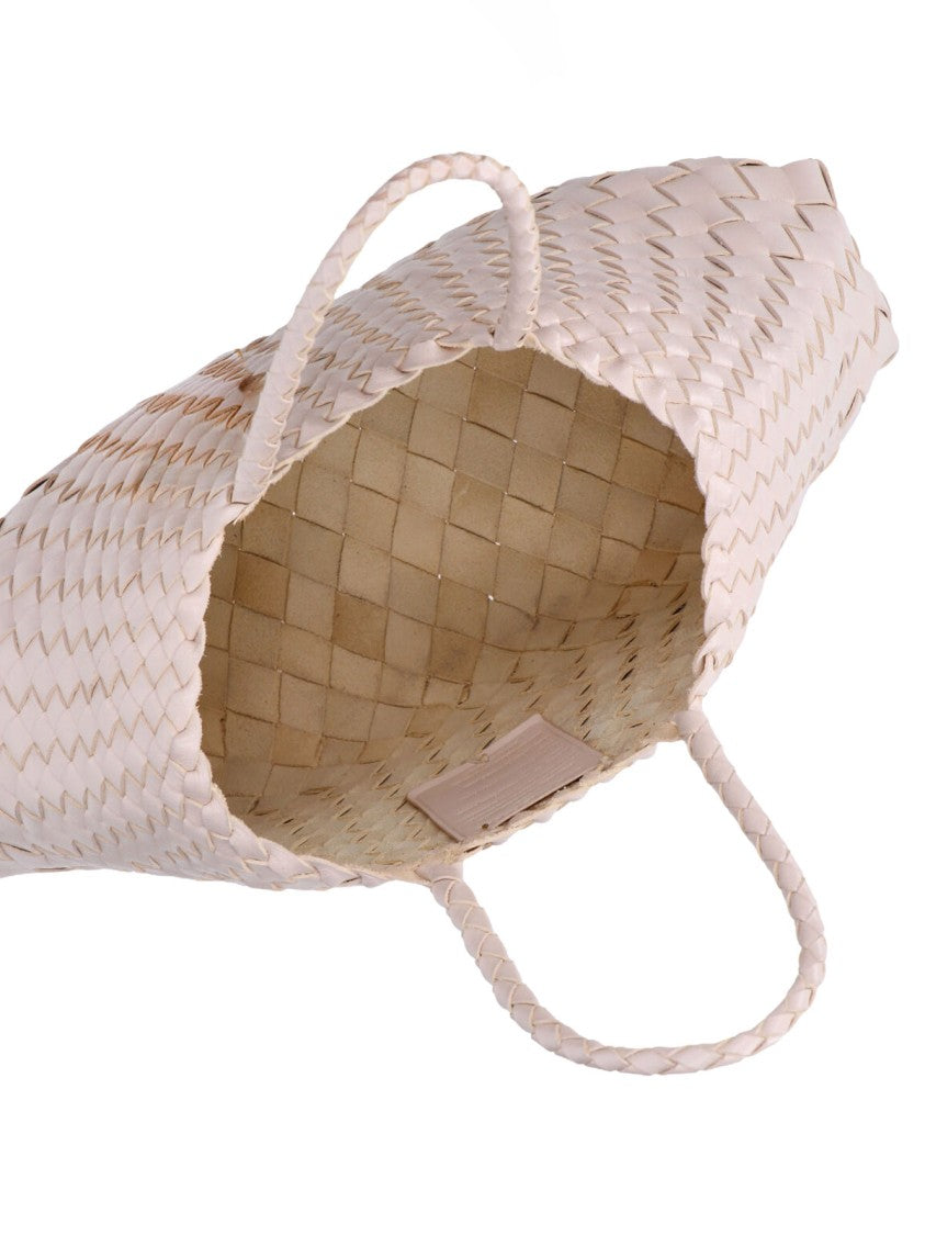 Dragon Diffusion Cream Santa Croce Braided Leather Handbag