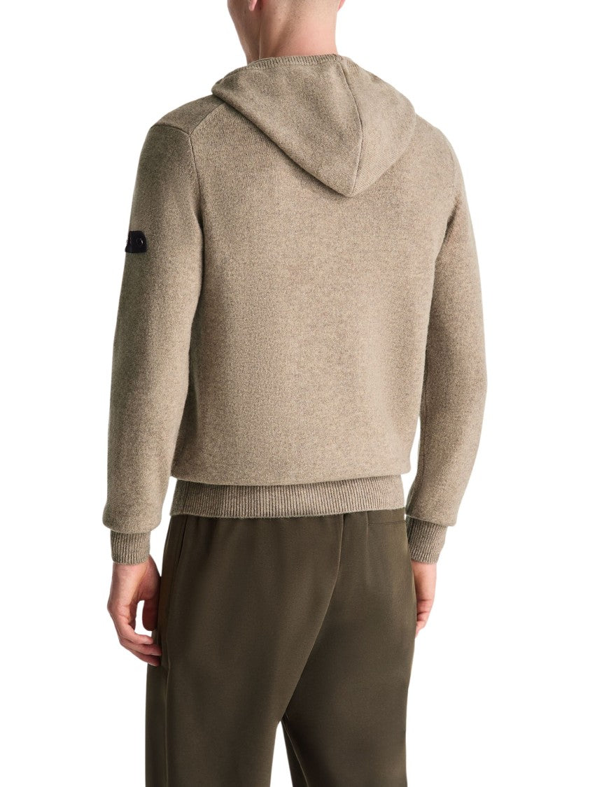 Peuterey Textured Yak Wool Sweater With Adjustable Hood