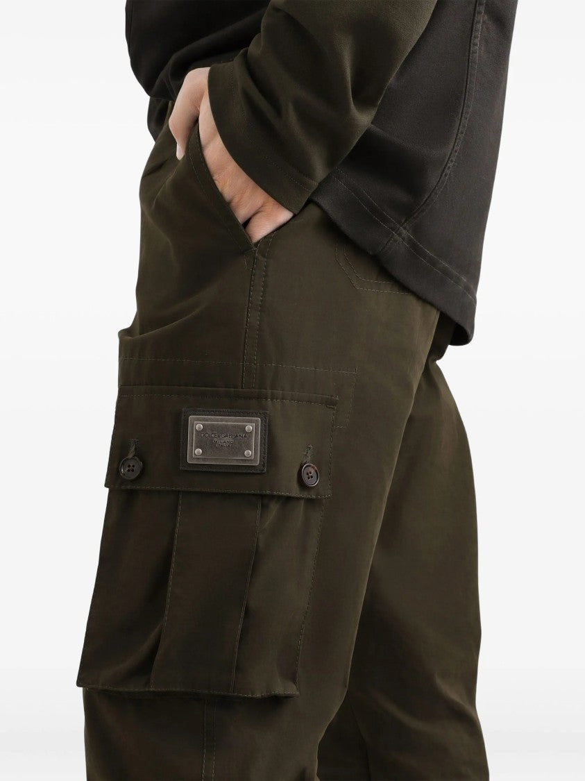 Dolce & Gabbana Black Cropped Cargo Flap Pocket Pants