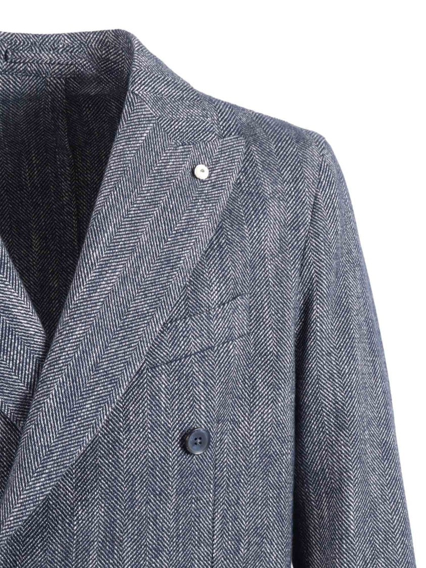 L.B.M. 1911 Textured Double Breasted Cotton Jacket