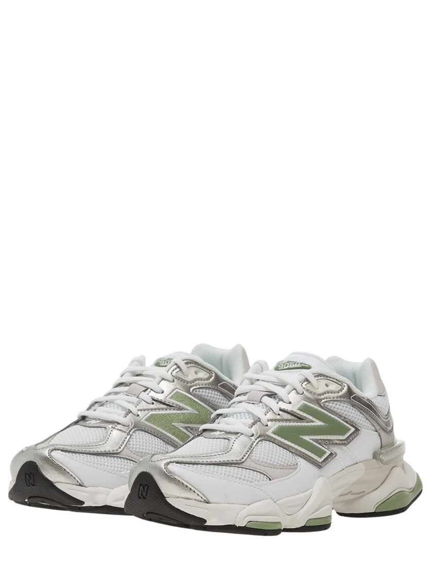 New Balance White Suede Details Mesh Sneakers